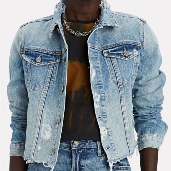 GRLFRND Cara Cropped Denim Jacket, Medium - Picture 1 of 10